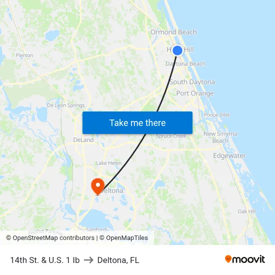 14th St. & U.S. 1 Ib to Deltona, FL map
