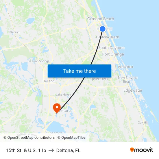 15th St. & U.S. 1 Ib to Deltona, FL map