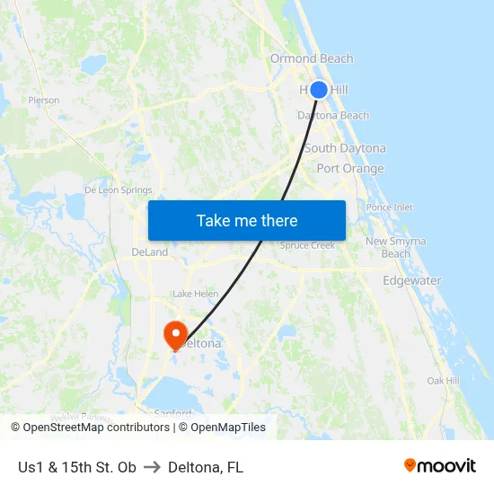 Us1 & 15th St. Ob to Deltona, FL map