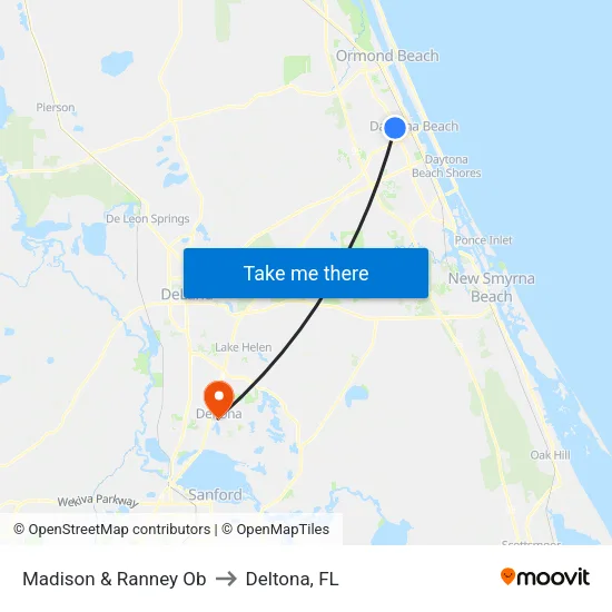Madison & Ranney Ob to Deltona, FL map