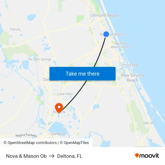 Nova & Mason Ob to Deltona, FL map