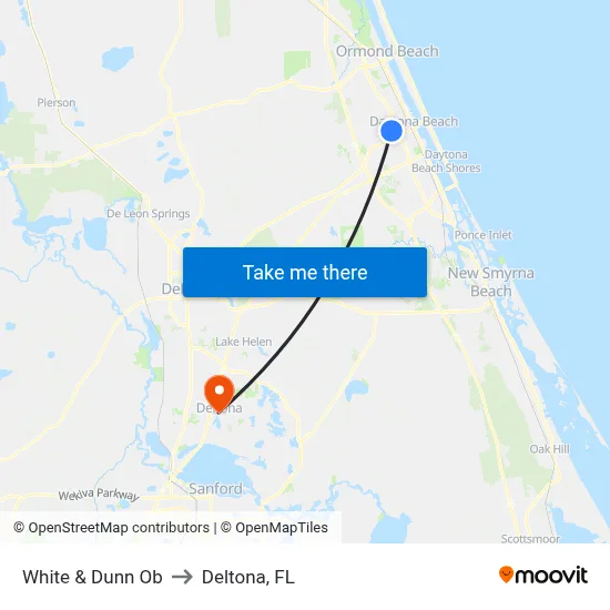 White & Dunn Ob to Deltona, FL map