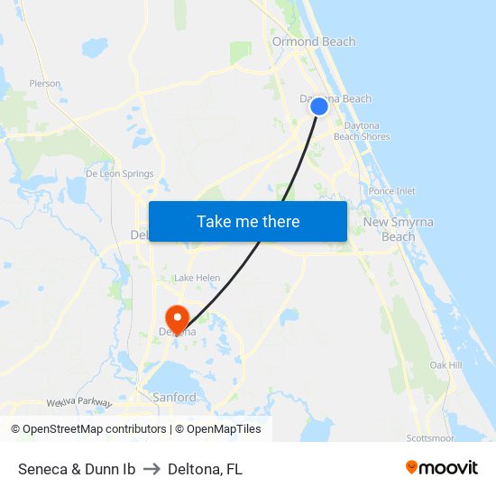 Seneca & Dunn Ib to Deltona, FL map