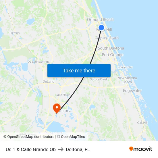 Us 1 & Calle Grande Ob to Deltona, FL map