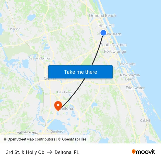 3rd St. & Holly Ob to Deltona, FL map
