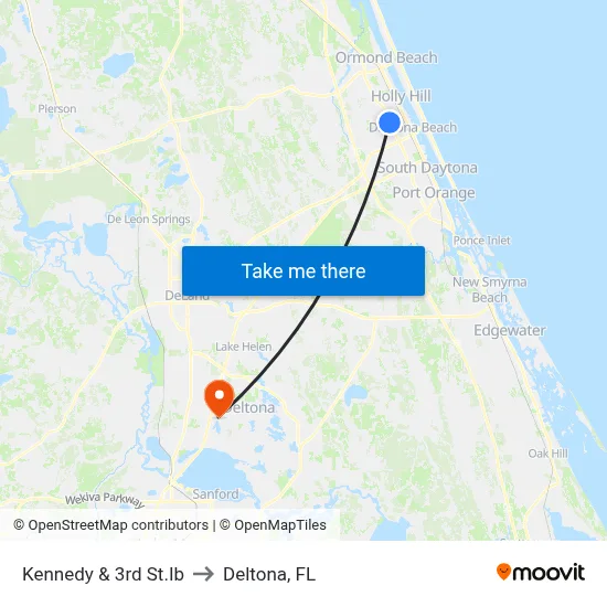 Kennedy & 3rd St.Ib to Deltona, FL map