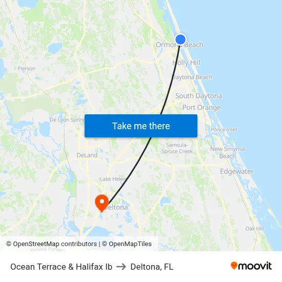 Ocean Terrace & Halifax Ib to Deltona, FL map