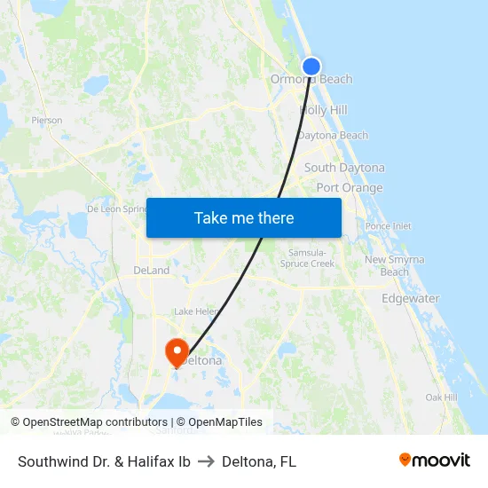 Southwind Dr. & Halifax Ib to Deltona, FL map