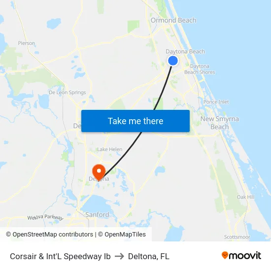 Corsair & Int'L Speedway Ib to Deltona, FL map
