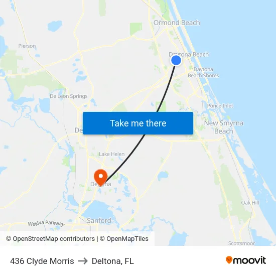 436 Clyde Morris to Deltona, FL map