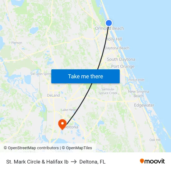 St. Mark Circle & Halifax Ib to Deltona, FL map