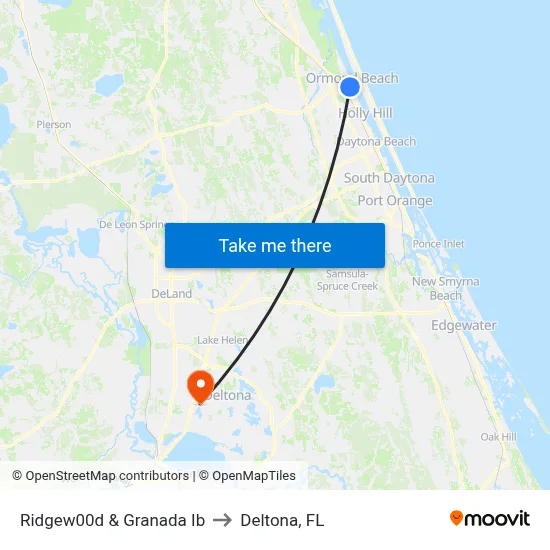 Ridgew00d & Granada Ib to Deltona, FL map