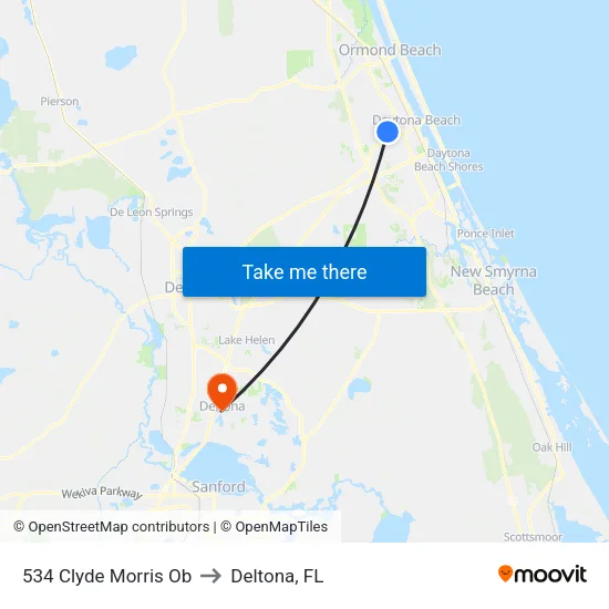 534 Clyde Morris Ob to Deltona, FL map