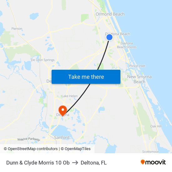 Dunn & Clyde Morris 10 Ob to Deltona, FL map