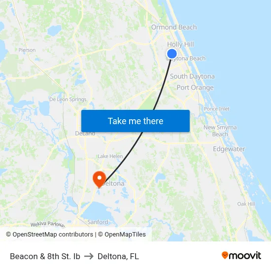 Beacon & 8th St. Ib to Deltona, FL map