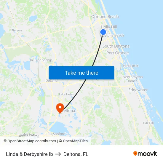 Linda & Derbyshire Ib to Deltona, FL map