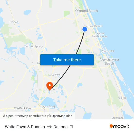 White Fawn & Dunn Ib to Deltona, FL map