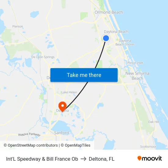 Int'L Speedway & Bill France Ob to Deltona, FL map