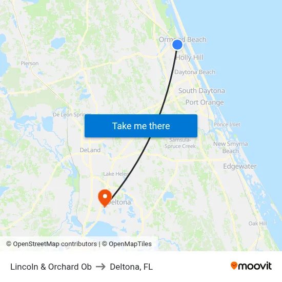 Lincoln & Orchard Ob to Deltona, FL map