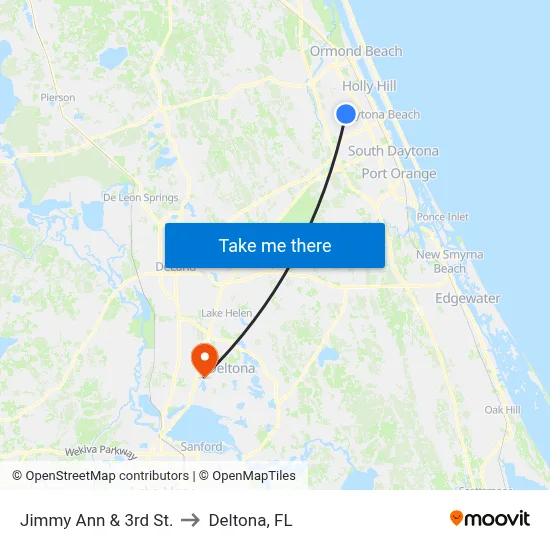 Jimmy Ann & 3rd St. to Deltona, FL map