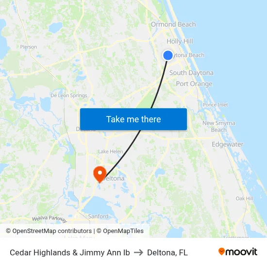 Cedar Highlands & Jimmy Ann Ib to Deltona, FL map