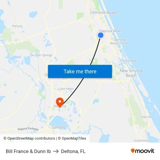 Bill France & Dunn Ib to Deltona, FL map