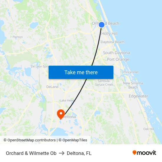 Orchard & Wilmette Ob to Deltona, FL map