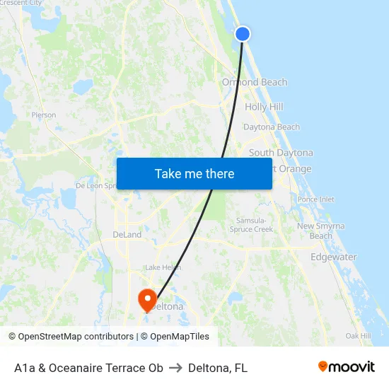 A1a & Oceanaire Terrace Ob to Deltona, FL map