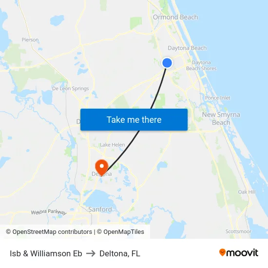 Isb & Williamson Eb to Deltona, FL map