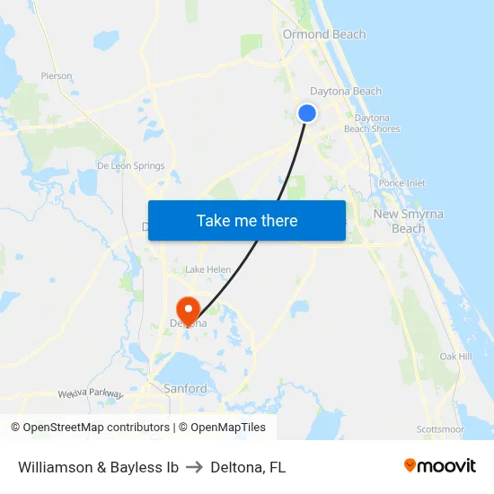 Williamson & Bayless Ib to Deltona, FL map