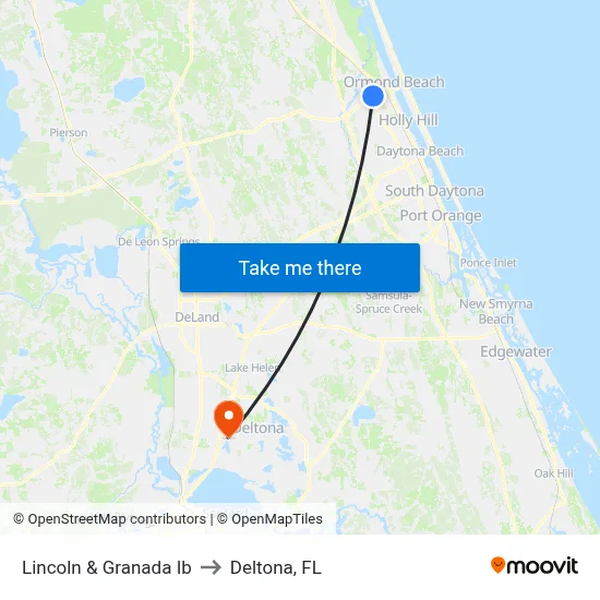 Lincoln & Granada Ib to Deltona, FL map