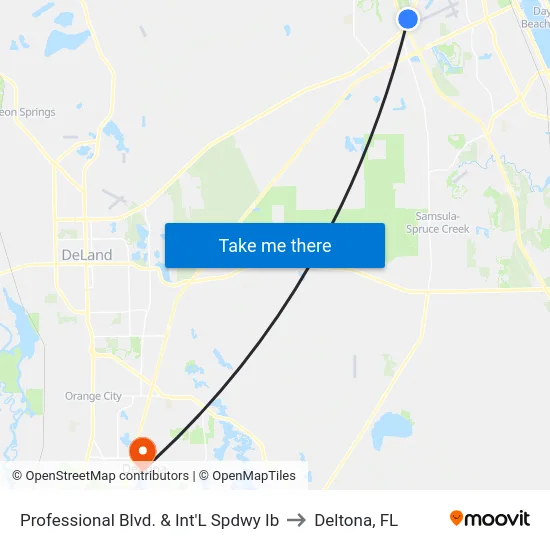 Professional Blvd. & Int'L Spdwy Ib to Deltona, FL map