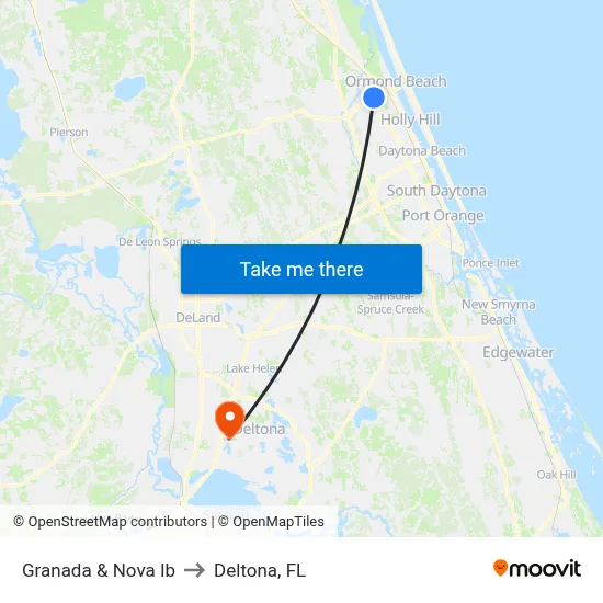 Granada & Nova Ib to Deltona, FL map
