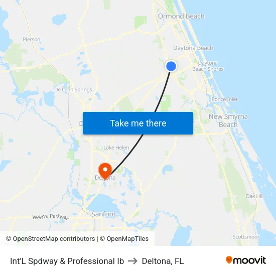 Int'L Spdway & Professional Ib to Deltona, FL map