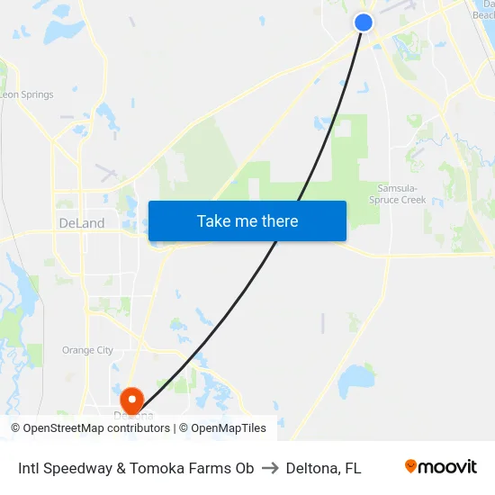 Intl Speedway & Tomoka Farms Ob to Deltona, FL map