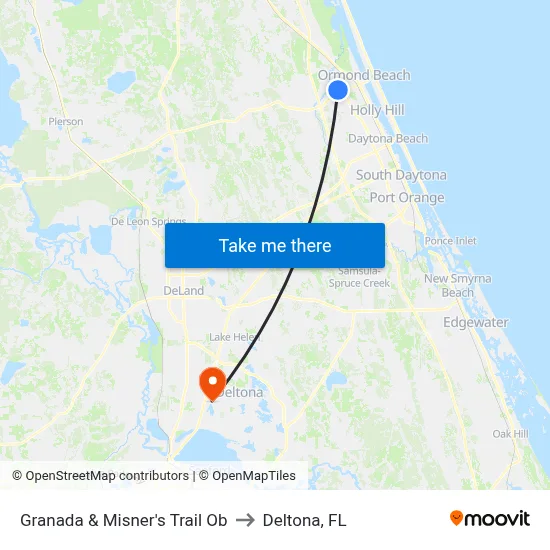 Granada & Misner's Trail Ob to Deltona, FL map