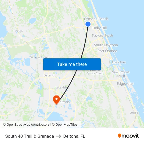 South 40 Trail & Granada to Deltona, FL map