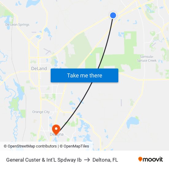 General Custer & Int'L Spdway  Ib to Deltona, FL map