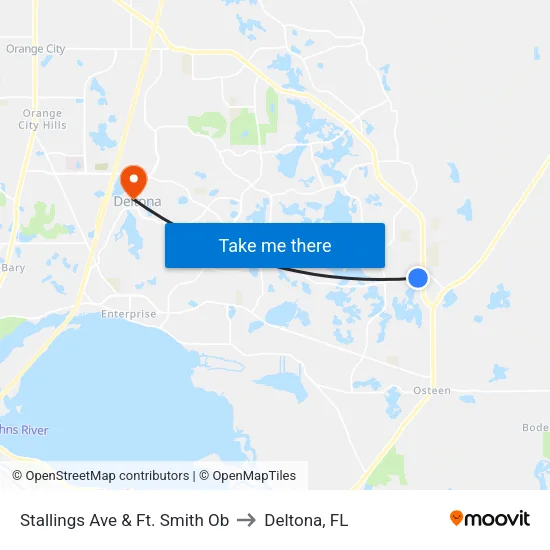 Stallings Ave & Ft. Smith Ob to Deltona, FL map