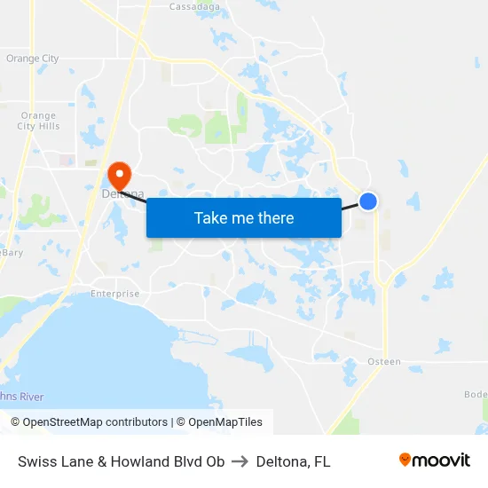 Swiss Lane & Howland Blvd  Ob to Deltona, FL map