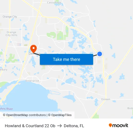 Howland & Courtland 22 Ob to Deltona, FL map