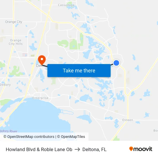 Howland Blvd & Roble Lane Ob to Deltona, FL map
