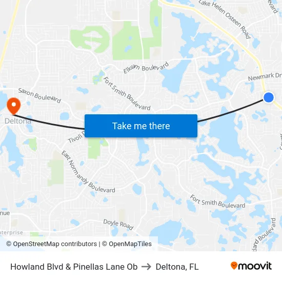 Howland Blvd & Pinellas Lane Ob to Deltona, FL map