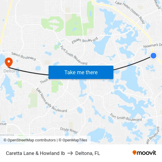 Caretta Lane & Howland Ib to Deltona, FL map