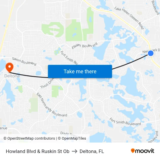 Howland Blvd & Ruskin St Ob to Deltona, FL map