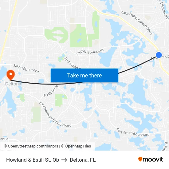 Howland & Estill St. Ob to Deltona, FL map