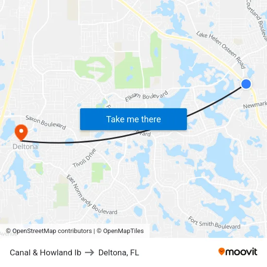 Canal & Howland Ib to Deltona, FL map