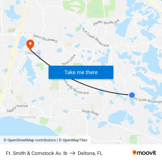 Ft. Smith & Comstock Av. Ib to Deltona, FL map