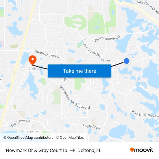 Newmark Dr & Gray Court Ib to Deltona, FL map