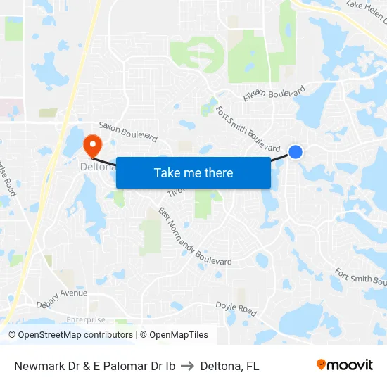 Newmark Dr & E Palomar Dr Ib to Deltona, FL map